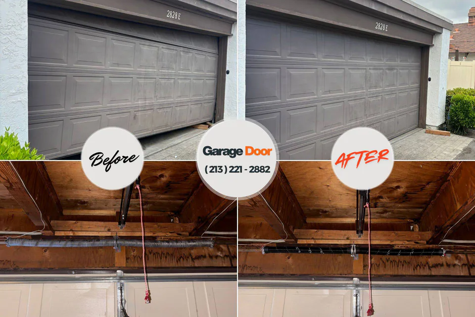 Before and after: garage door repair Sharon Hill, PA